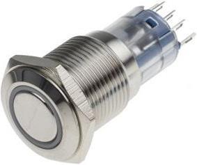 Actual product image RS PRO Switch Pushbutton Stainless White ring