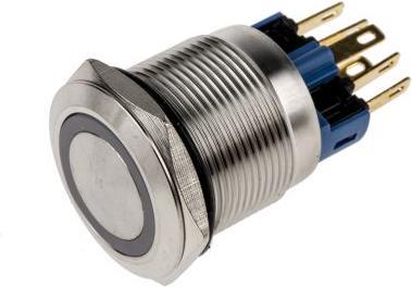Produktbild RS PRO Switch Pushbutton Stainless Yellow ring