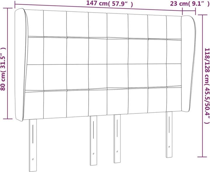 Actual product image vidaXL Kopfteil (147 x 23 x 128 cm)