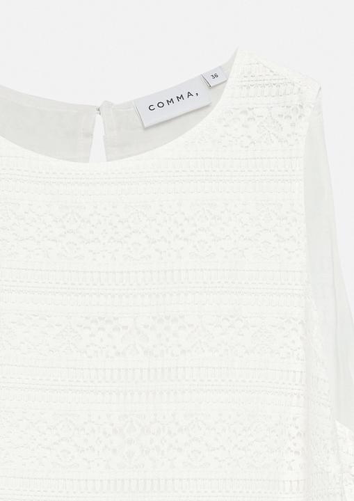 Actual product image Comma Bluse Feminines Baumwollspitzentop mit Muschelsaum (44)