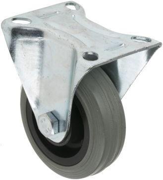 Produktbild RS PRO Fixed Castor, 75mm, Grey Rubber Tyre