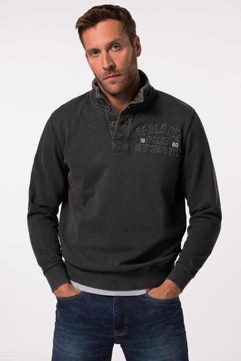 Actual product image JP1880 JP 1880 half-zip sweatshirt, vintage look, badge, up to 8 XL (4XL)