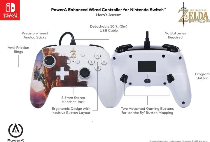 Actual product image PowerA Controller for Nintendo Switch (wired, Rise of the Hero, officially licensed) (Switch)