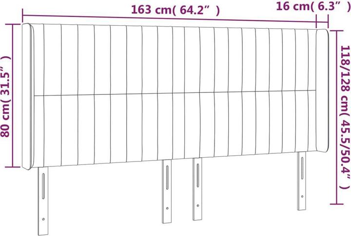 Image du produit vidaXL LED Kopfteil (163 x 16 x 128 cm)