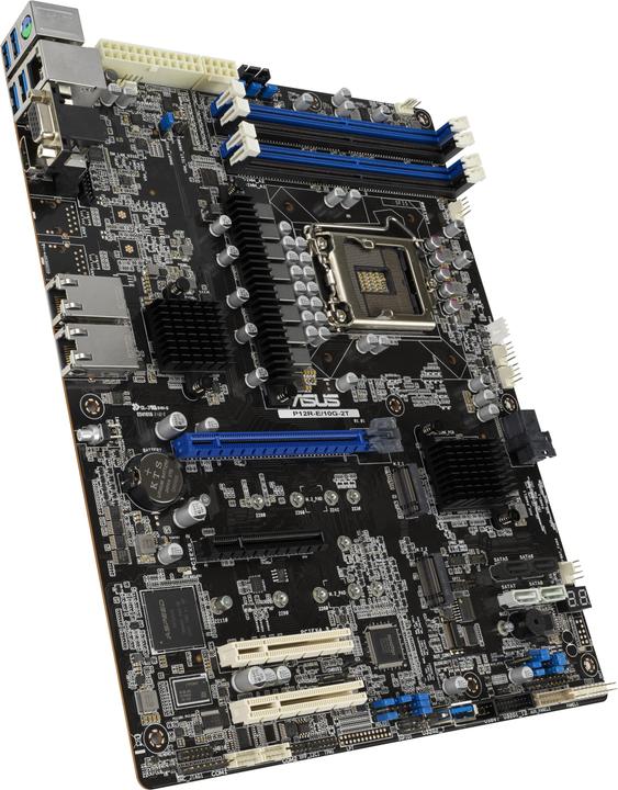 Produktbild ASUS P12R-E/10G-2T LGA1200 ATX Server MB 4xDDR4 2xM.2 8xSATA (LGA 1200, Intel C256, ATX)