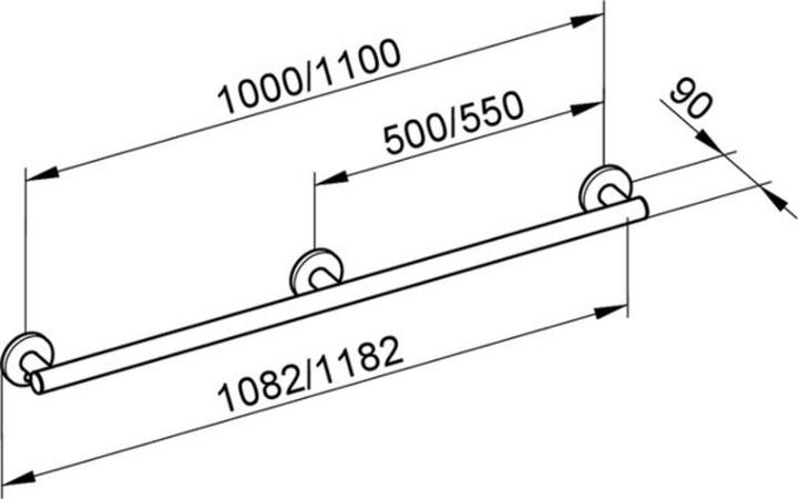 Actual product image Keuco Grab rail CARE PLAN 1082mm alu sil-elo/vc