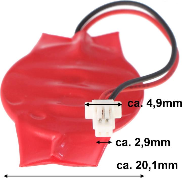 Image du produit AccuCell CMOS Batterie CR2016 mit Stecker (1 pcs, CR2016, 90 mAh)