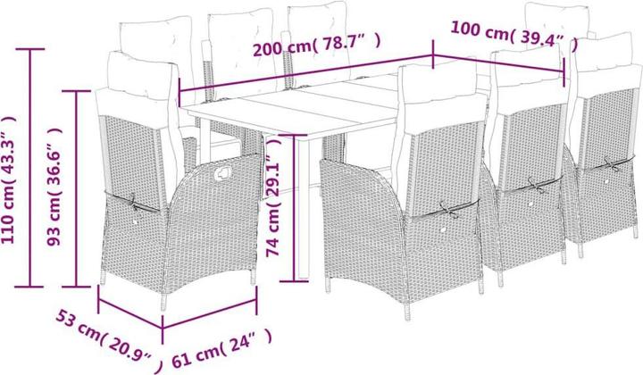 Produktbild vidaXL Garten Essgruppe