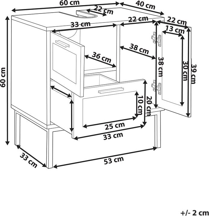Actual product image Beliani Rosell (60 x 40 x 60 cm)