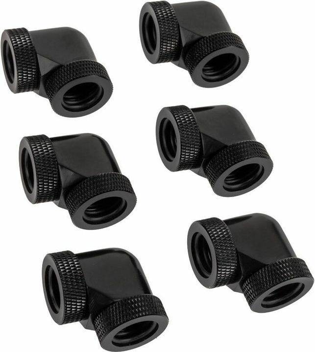 Raijintek Pelias D160906, 16mm, 90 Grad Adapter – 6er-Pack, schwarz