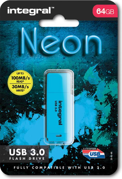 Productafbeelding USB3.0 DRIVE NEON UP TO R-100 W-30 MBS USB flash drive USB Type-A 3.2 Gen 1 (3.1 Gen 1) (64 GB, USB-A)