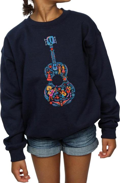 Actual product image Disney Girls Coco Guitar Pattern Sweatshirt (116)