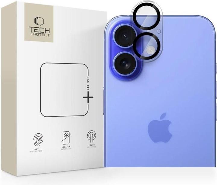 Actual product image Tech-Protect Cam Fit+ Kameraabdeckung für iPhone 16 / 16 Plus - Transparent (1 pcs., Apple iPhone 16, Apple iPhone 16 Plus)