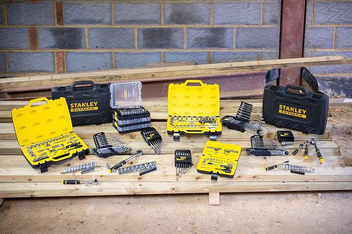 Produktbild Stanley Steckschlüsselsatz, 72-teilig, 1/2 Zoll, 1/4 Zoll, Vierkant, Typ Steckschlüssel- und Ratsch (21 mm)