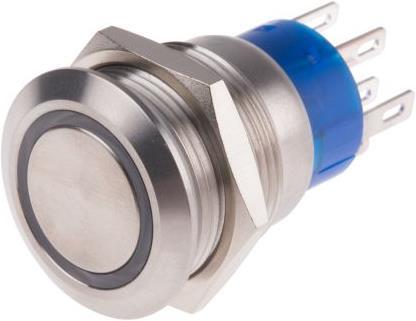 Produktbild RS PRO 19mm,stainless,DPDT,latch,White,12V