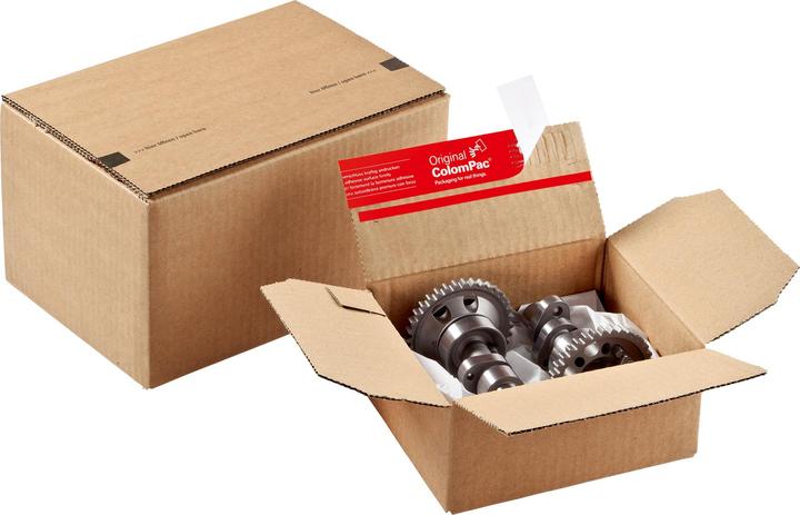 Produktbild Dinkhauser Kartonagen Blitzbodenkarton mit Selbstklebeverschluss Aufreissfaden schnelles Aufrichten (1 Stk., 23 x 16 x 8 cm)