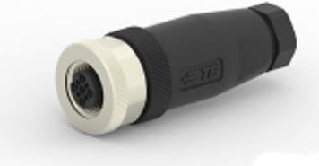 Produktbild TE Connectivity M12,FEMALE,STRAIGHT,B CODE,5P,PG9,GOLD