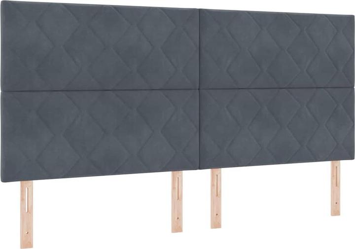 Produktbild vidaXL Boxspringbett Mit Matratze Samt Dunkelgrau (200 x 200 cm)