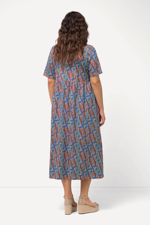Actual product image Ulla Popken Geometric Print Short Sleeve Jersey Dress (46, 48)