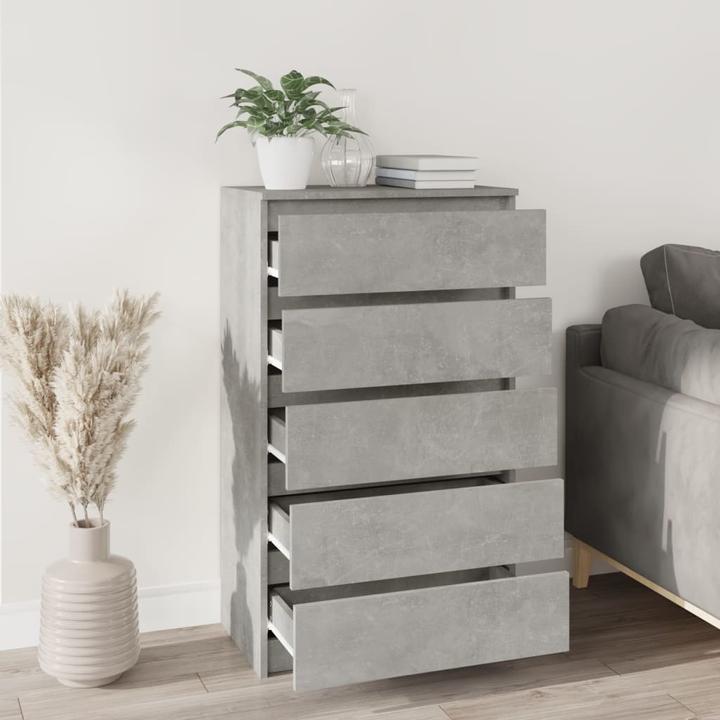 Image du produit vidaXL Schubladenschrank Betongrau 60x36x103 cm (60 x 36 x 103 cm)