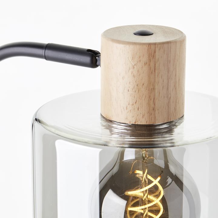 Image du produit Brilliant Weald lampe de table noir/fumée/bois Dimension: 50x18 (E27)