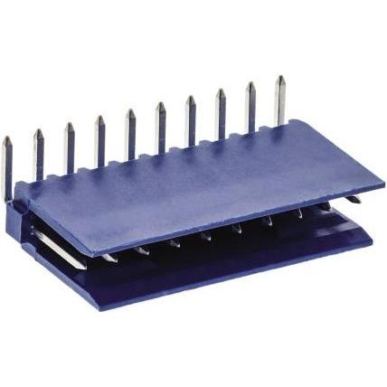 TE Connectivity 10 way 1 row r/a HE14 shrouded header, Elektronikkabel + Stecker, Blau