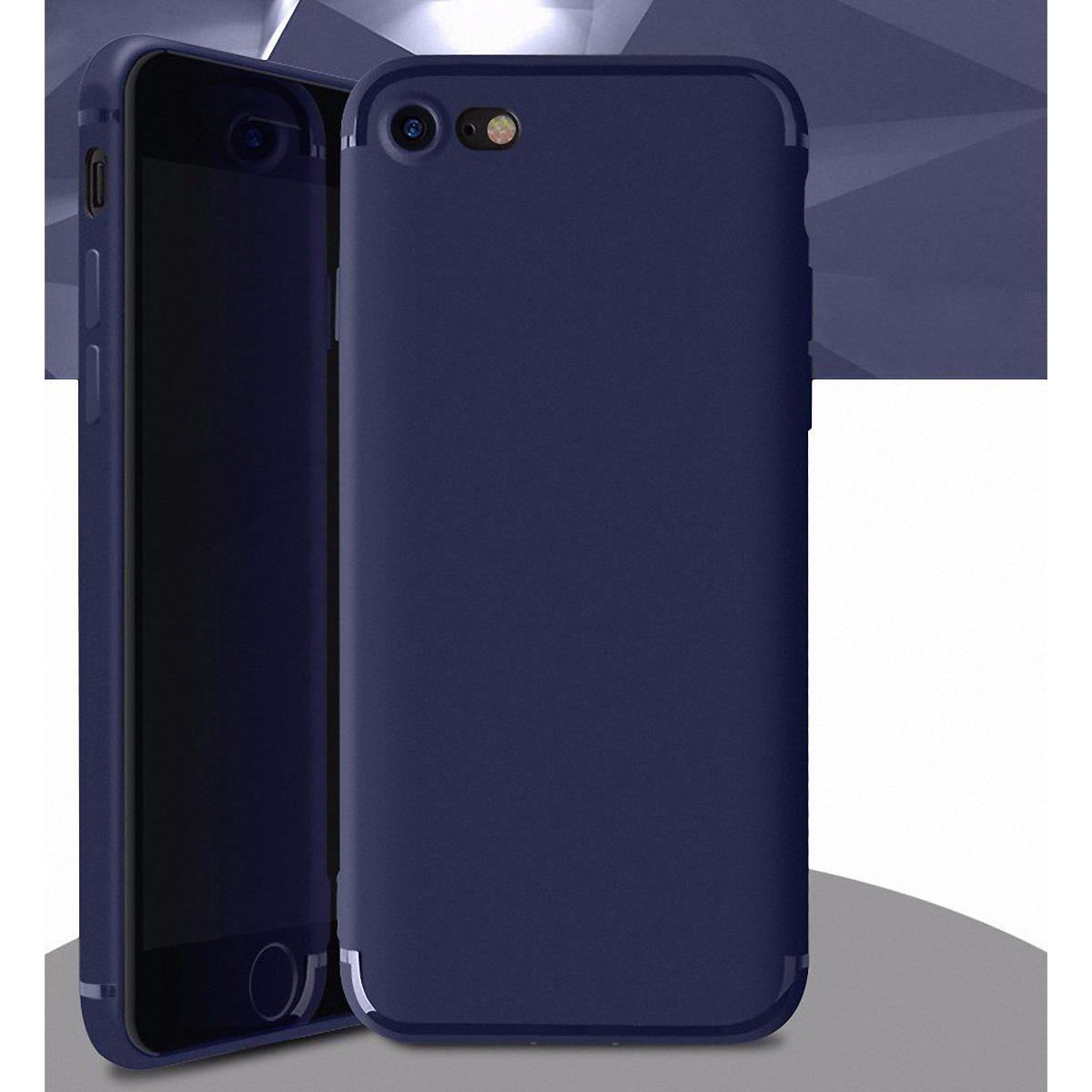 König Design TPU Silikon Case für Handy Apple iPhone 8 Plus Cover Schutz Hülle Bumper Blau (Apple iPhone 8 Plus), Smartp...