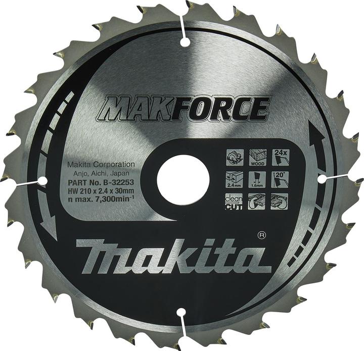 Actual product image Makita MAKFORCE saw blade 210x30x24Z