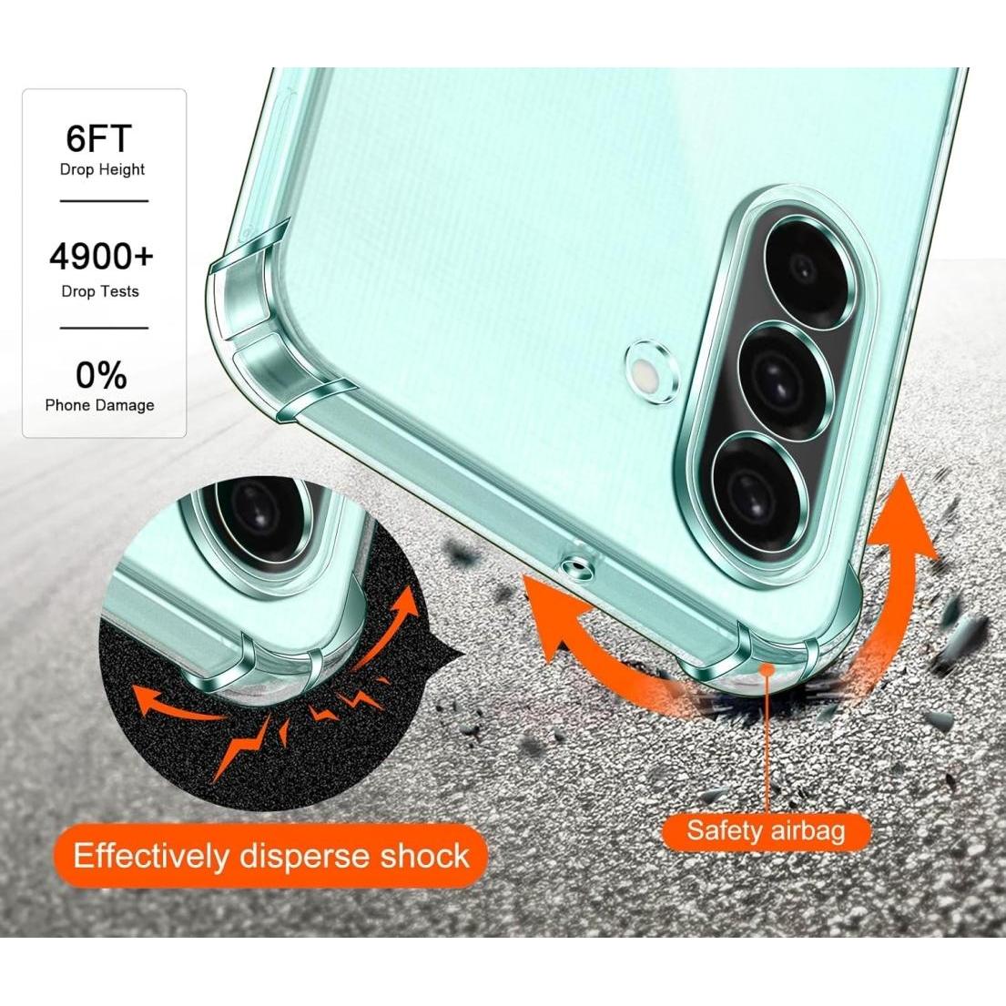 Thumbnail - Screenguard Crystal Soft Airbag Bumper Hülle (Samsung Galaxy A26), Smartphone Hülle, Transparent