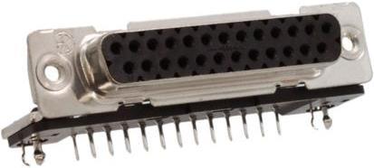Image du produit TE Connectivity 25 Way r/a Euro Std D Skt, 4-40U Inserts