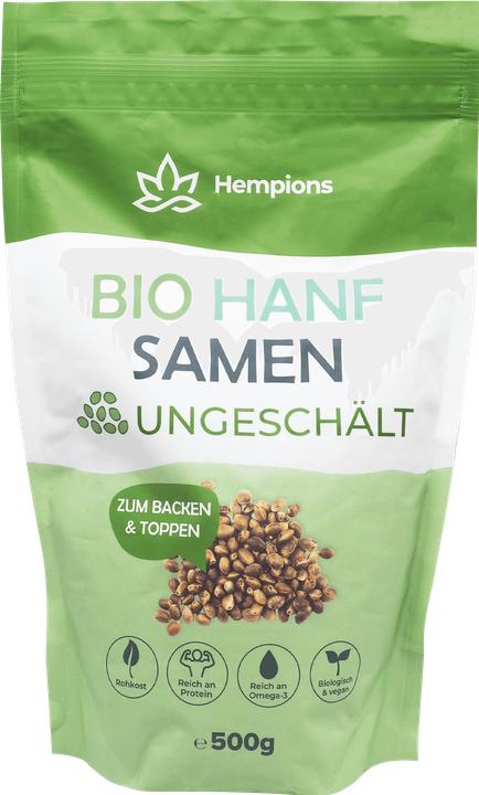 Image du produit Hempions Graines de chanvre bio non décortiquées (500 g)