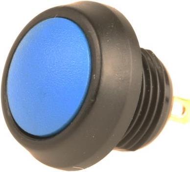 Actual product image ITW Blue plastic bodied pushbutton switch