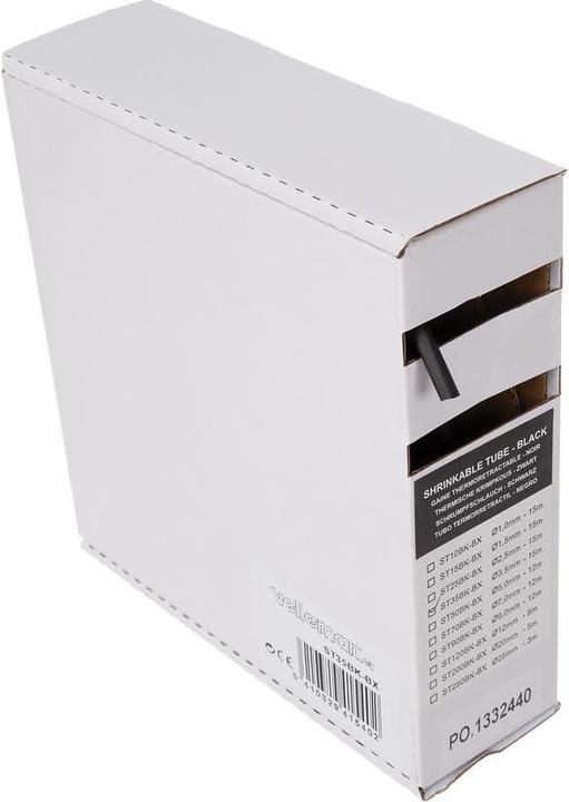 Velleman SHRINKABLE TUBE 2:1 - 3.5mm - BLACK - 15m - BOX (1x)