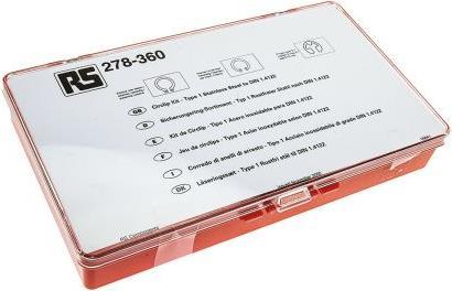 Actual product image RS PRO 890 piece stainless steel circlip kit