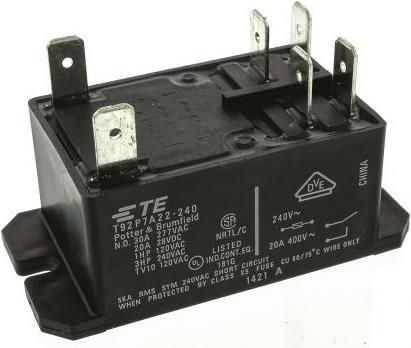 Produktbild TE Connectivity Leistungsrelais T92 240VAC 30A