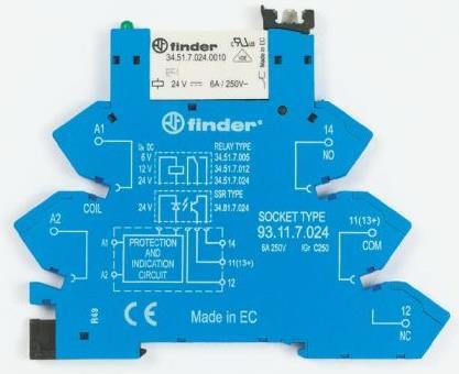Actual product image Finder SPDT relay interface,6A 12Vdc coil