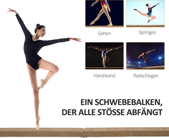 Produktbild Homcom Schwebebalken Kiefernholz, Polyester Braun