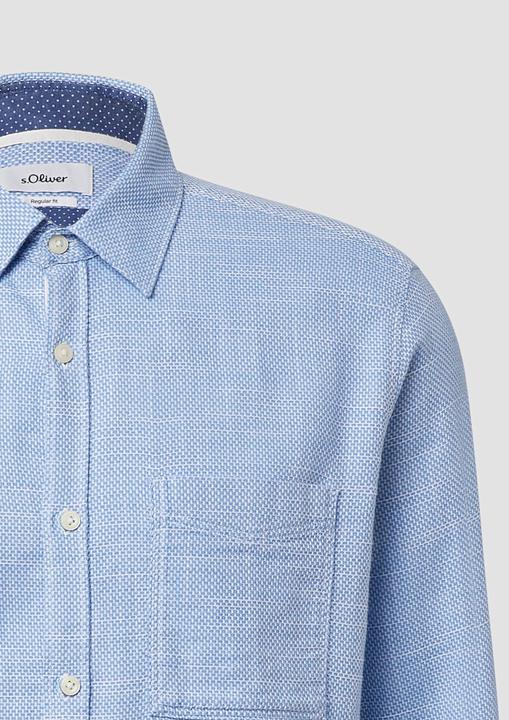 Immagine prodotto s.Oliver Hemd Regular Fit: Gemustertes Langarmhemd mit Brusttasche (L)