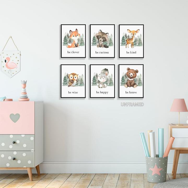 Actual product image ASMI 6 pieces of cute forest animals (25 x 20 cm)
