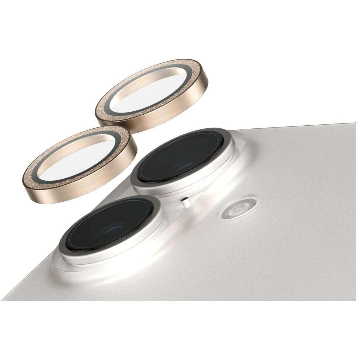 Thumbnail - PanzerGlass SAFE. by Kameraschutz Glitter Gold iPhone '24 6.1" 6.7" (1 Stück, Apple iPhone 16, Apple iPhone 16 Plus), S...