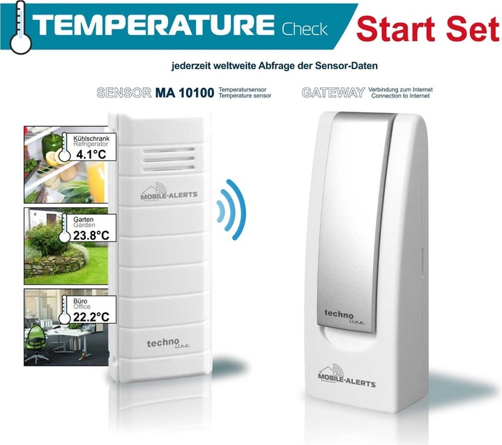 Produktbild Technoline Mobile-Alerts Starterset, Basis & Temperatursensor