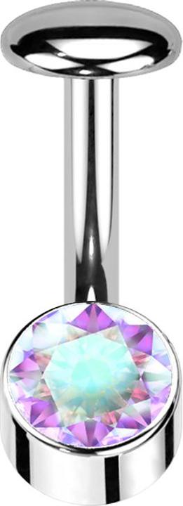 Produktbild Star Piercing Threadless Labret-Stab Banane silber Zylinder silber Kristall multicolor (ohne Messing, Titan)