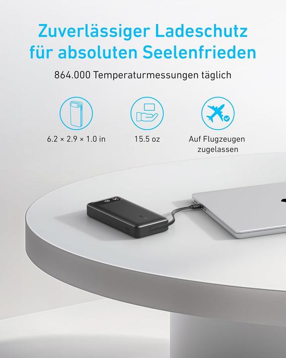 Produktbild Anker Powerbank mit integriertem USB-C-Kabel (20000 mAh, 87 W)