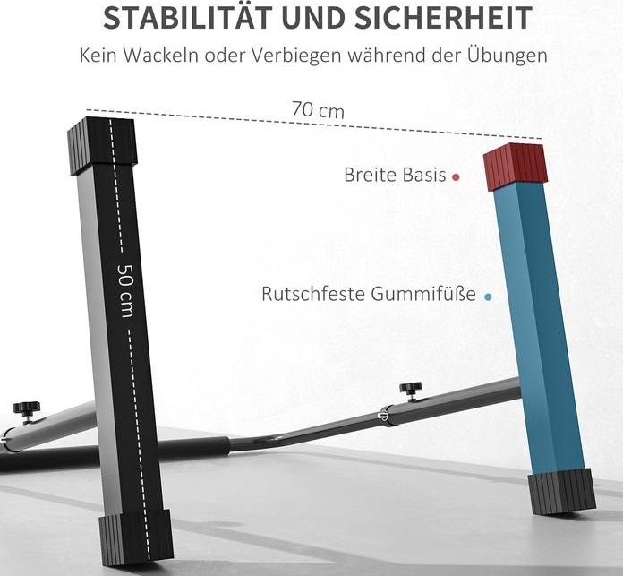 Produktbild Swisshandel24 Dip Barren Bars 2er Set 80-100 cm Rutschfest Dip Station für Muskeltraining