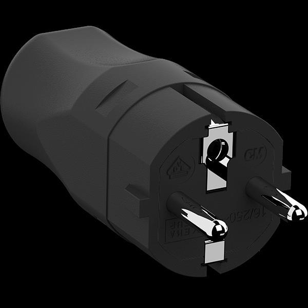 Produktbild Bachmann Schutzkontakt Montage-Zentralstecker, schwarz (CEE 7/7)