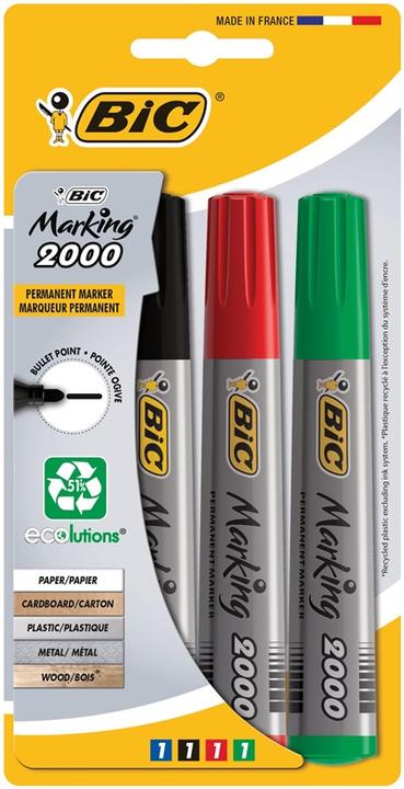 Produktbild Bic permanent MARKER ECO 2000 2-5 mm, Set 4 colours 020040 (4x)
