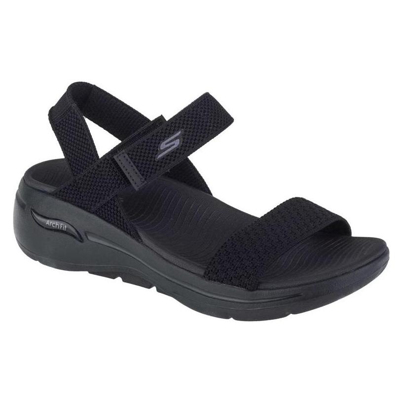 Skechers, Vrouwen, Sandalen, Go Walk Arch Fit Sandaal - Gepolijst Zwart, Zwart, (41)