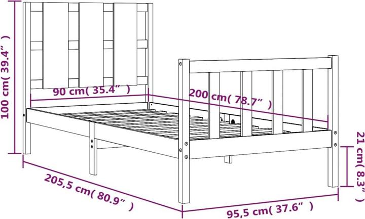 Produktbild vidaXL Nitzana (90 x 200 cm)