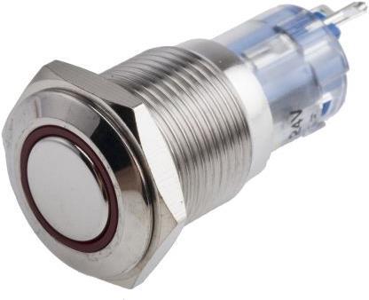 Produktbild RS PRO Switch Pushbutton Stainless red ring