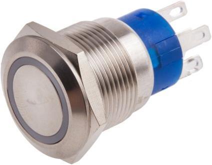 Produktbild RS PRO 19mm,stainless,SPST,mom,Yel,24V